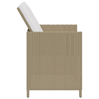 Sedie da Giardino con Cuscini 4 pz in Polyrattan Beige cod mxl 19480