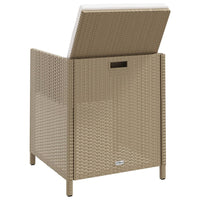 Sedie da Giardino con Cuscini 4 pz in Polyrattan Beige cod mxl 19480