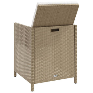 Sedie da Giardino con Cuscini 4 pz in Polyrattan Beige 316777