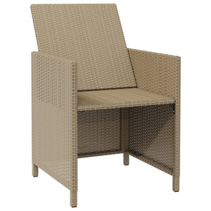 Sedie da Giardino con Cuscini 4 pz in Polyrattan Beige cod mxl 19480