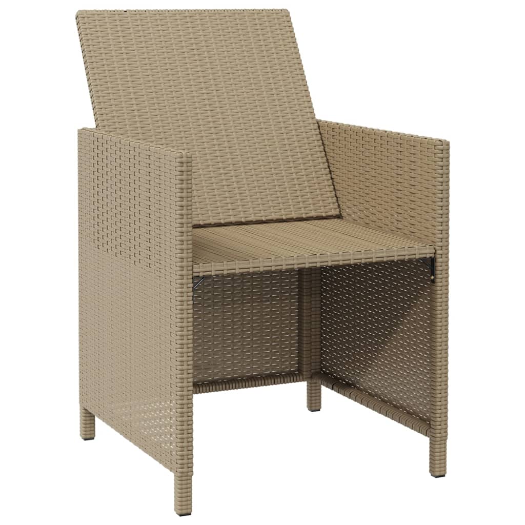 Sedie da Giardino con Cuscini 4 pz in Polyrattan Beige 316777