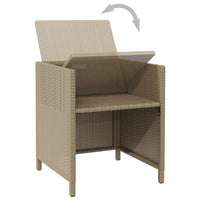 Sedie da Giardino con Cuscini 4 pz in Polyrattan Beige 316777