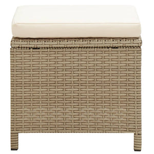 Sgabelli da Giardino 4 pz con Cuscini in Polyrattan Beige 316779