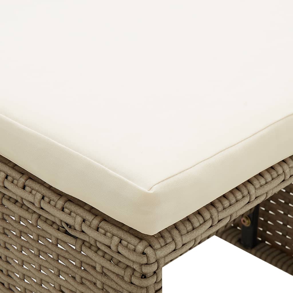 Sgabelli da Giardino 4 pz con Cuscini in Polyrattan Beige 316779