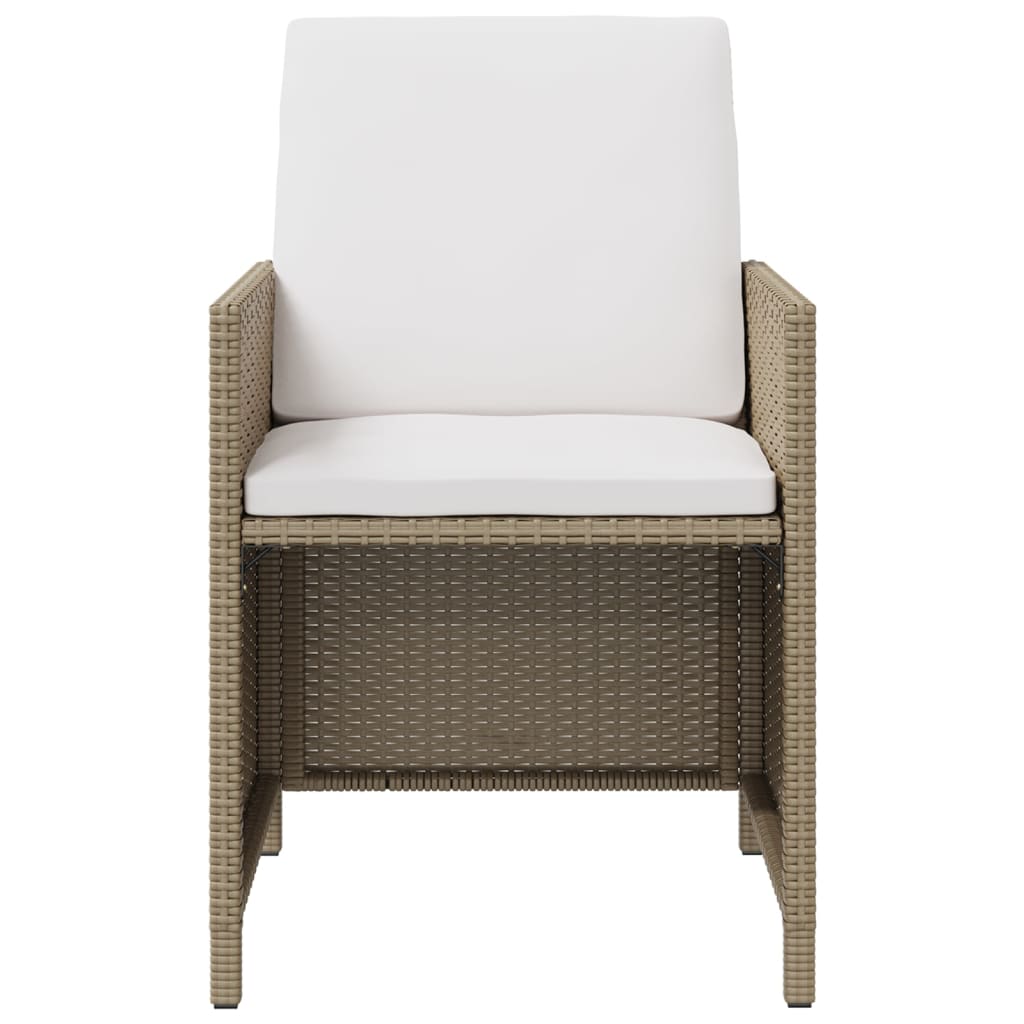 Sedie da Giardino con Sgabelli 2 pz in Polyrattan Beige 316781