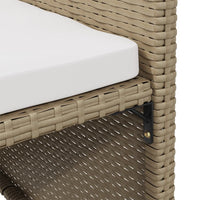 Sedie da Giardino con Sgabelli 2 pz in Polyrattan Beige 316781