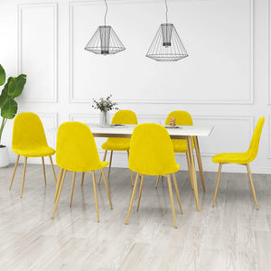 Sedie da Pranzo 6 pz Giallo Senape in Velluto 3082877