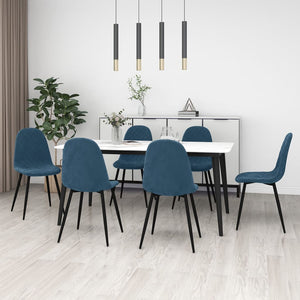 Sedie da Pranzo 6 pz Blu in Velluto 3082880