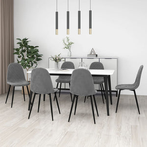 Sedie da Pranzo 6 pz Grigio Chiaro in Velluto 3082881