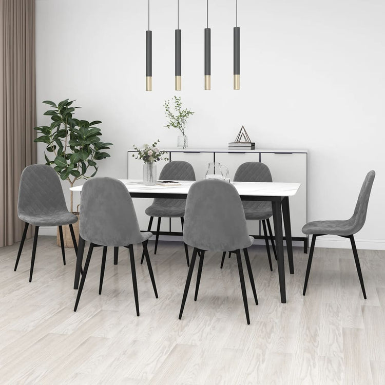 Sedie da Pranzo 6 pz Grigio Chiaro in Velluto 3082881