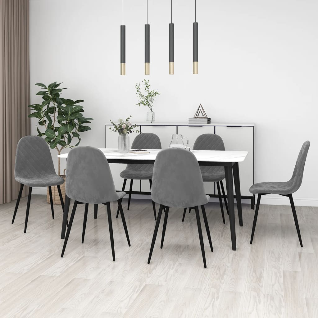 Sedie da Pranzo 6 pz Grigio Chiaro in Vellutocod mxl 72920