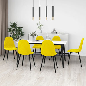 Sedie da Pranzo 6 pz Giallo Senape in Velluto 3082888