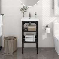 Struttura per Lavabo da Bagno Nera 40x38x83 cm in Ferrocod mxl 79432