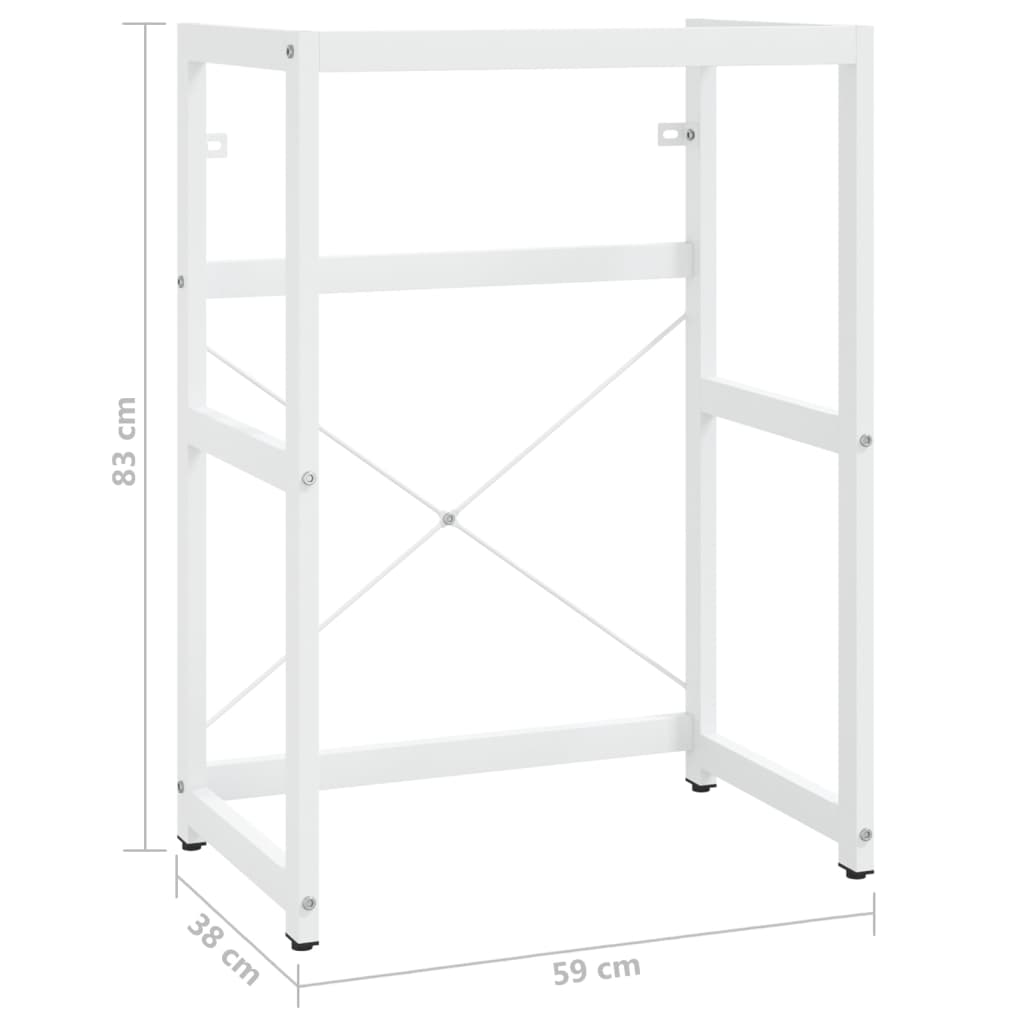 Struttura per Lavabo da Bagno Bianca 59x38x83 cm in Ferro 338497