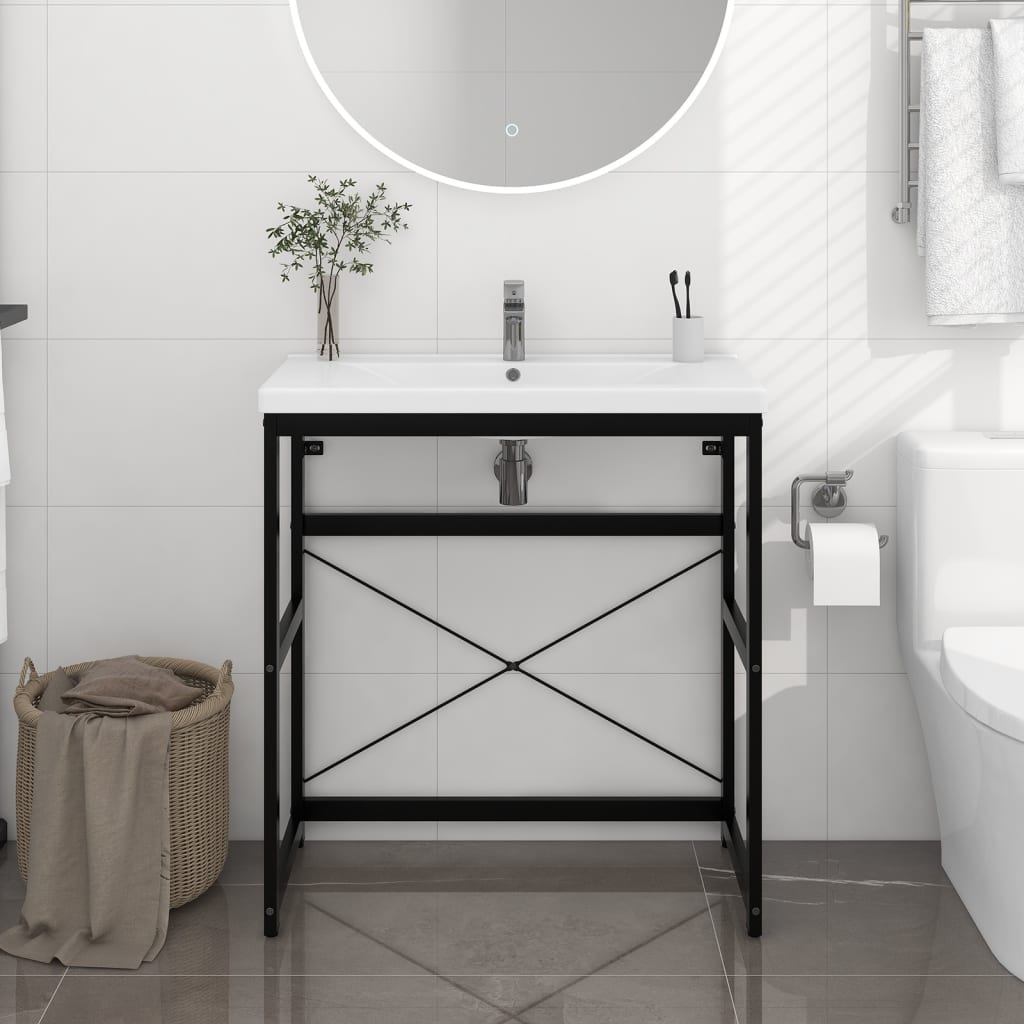 Struttura per Lavabo da Bagno Nera 79x38x83 cm in Ferrocod mxl 103391