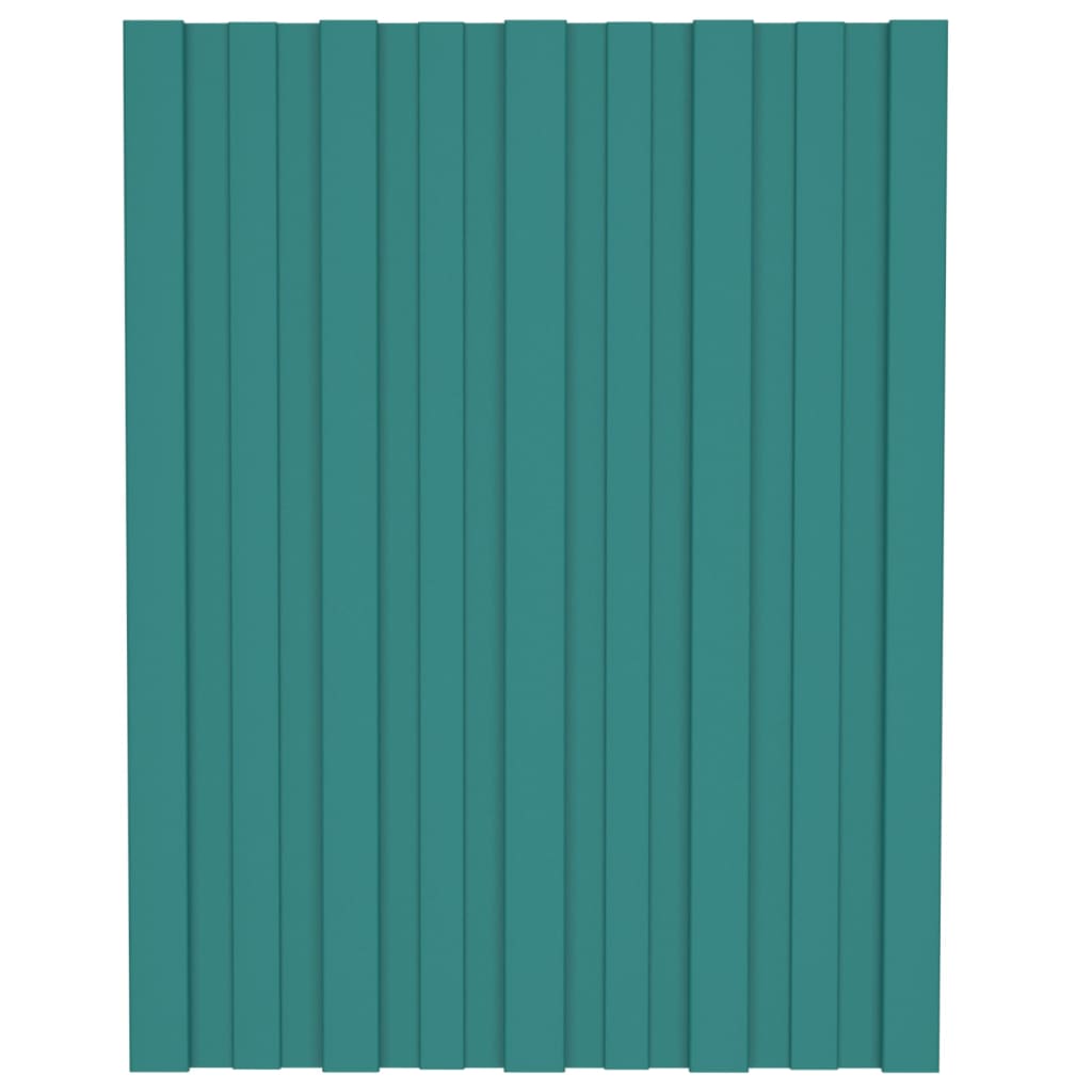 Pannelli da Tetto 12 pz in Acciaio Zincato Verde 60x45 cm 317187