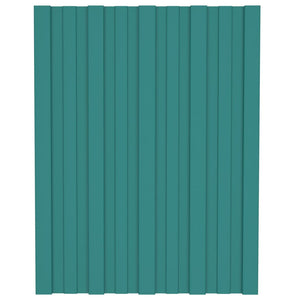 Pannelli da Tetto 12 pz in Acciaio Zincato Verde 60x45 cm 317187