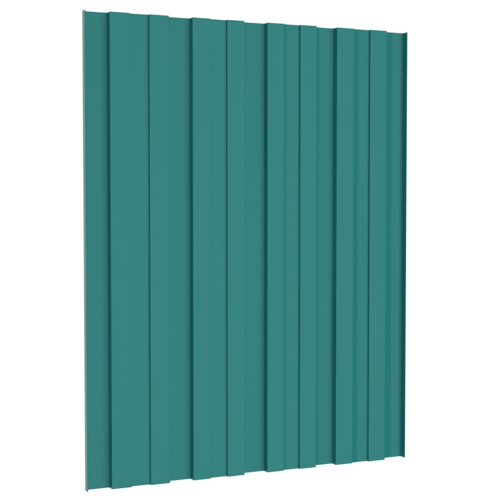 Pannelli da Tetto 12 pz in Acciaio Zincato Verde 60x45 cm 317187