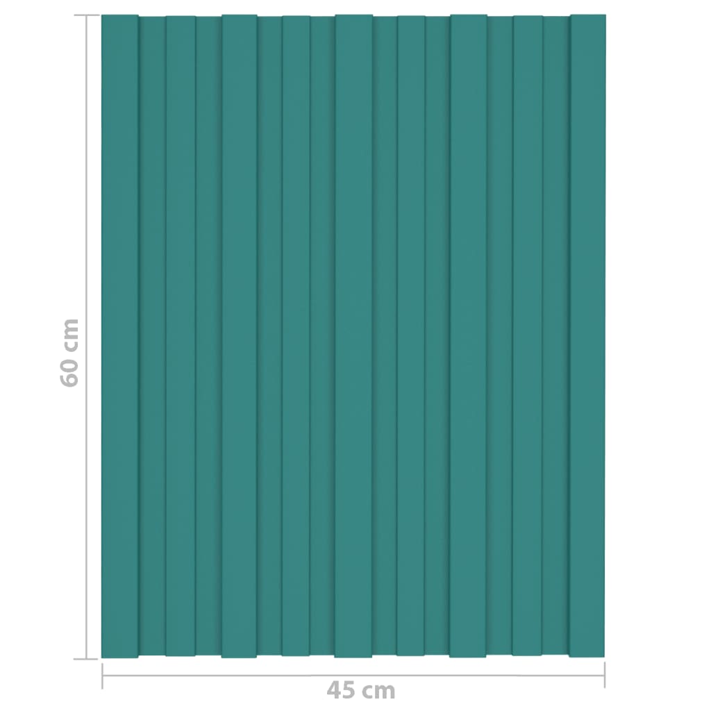 Pannelli da Tetto 12 pz in Acciaio Zincato Verde 60x45 cm 317187