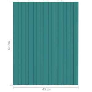 Pannelli da Tetto 12 pz in Acciaio Zincato Verde 60x45 cm 317187