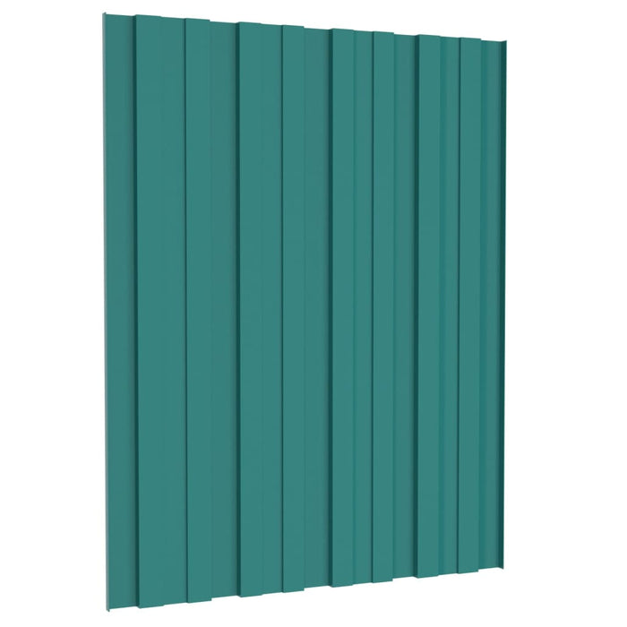 Pannelli da Tetto 36 pz in Acciaio Zincato Verde 60x45 cm cod mxl 39880