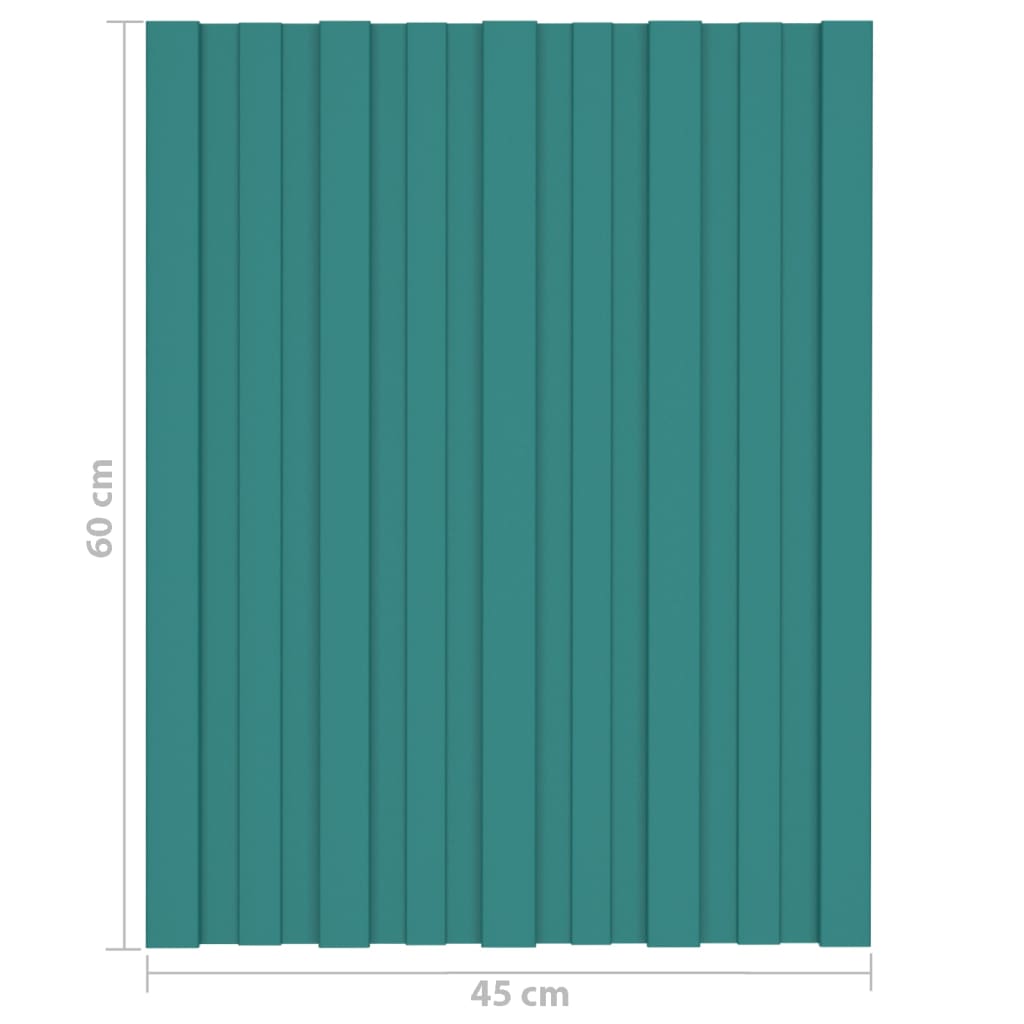 Pannelli da Tetto 36 pz in Acciaio Zincato Verde 60x45 cm cod mxl 39880