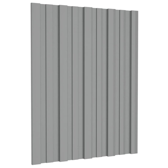 Pannelli da Tetto 12 pz in Acciaio Zincato Grigio 60x45 cm 317189