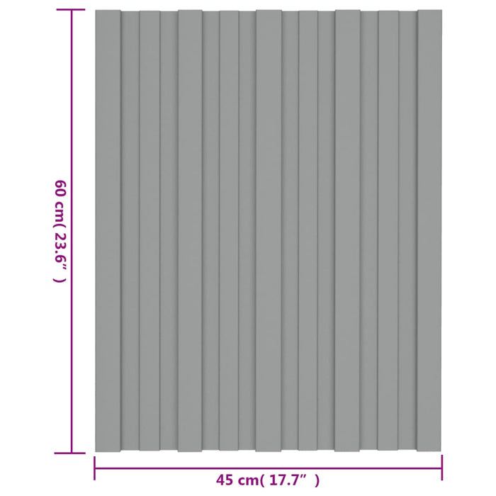 Pannelli da Tetto 36 pz in Acciaio Zincato Grigio 60x45 cm cod mxl 50933