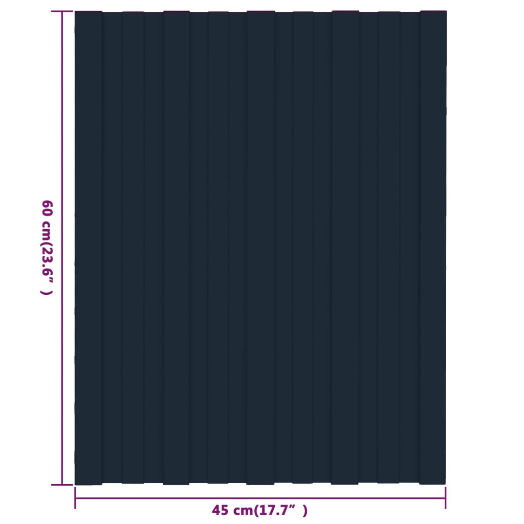 Pannelli da Tetto 36 pz in Acciaio Zincato Antracite 60x45 cm cod mxl 48681