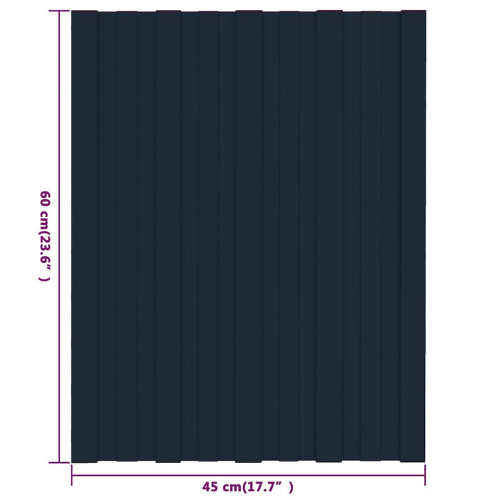 Pannelli da Tetto 36 pz in Acciaio Zincato Antracite 60x45 cm cod mxl 48681