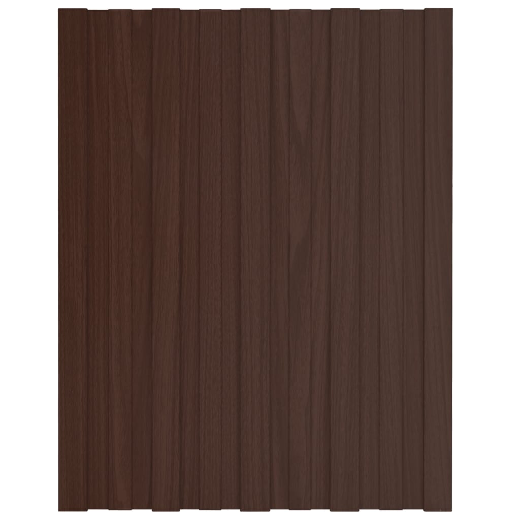 Pannelli da Tetto 12 pz in Acciaio Zincato Marrone 60x45 cm cod mxl 58758