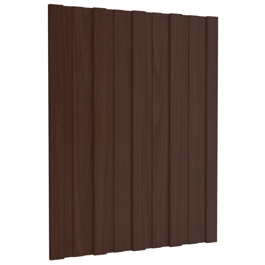 Pannelli da Tetto 12 pz in Acciaio Zincato Marrone 60x45 cm 317193