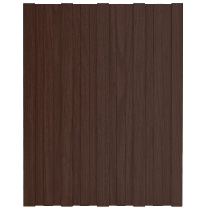 Pannelli da Tetto 36 pz in Acciaio Zincato Marrone 60x45 cm 317194