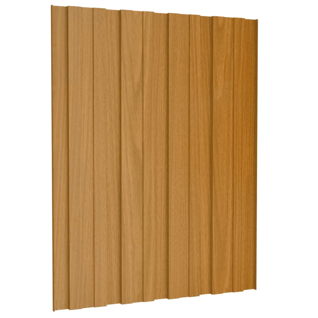 Pannelli da Tetto 36 pz Acciaio Zincato Legno Chiaro 60x45 cm