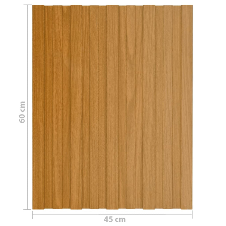 Pannelli da Tetto 36 pz Acciaio Zincato Legno Chiaro 60x45 cm