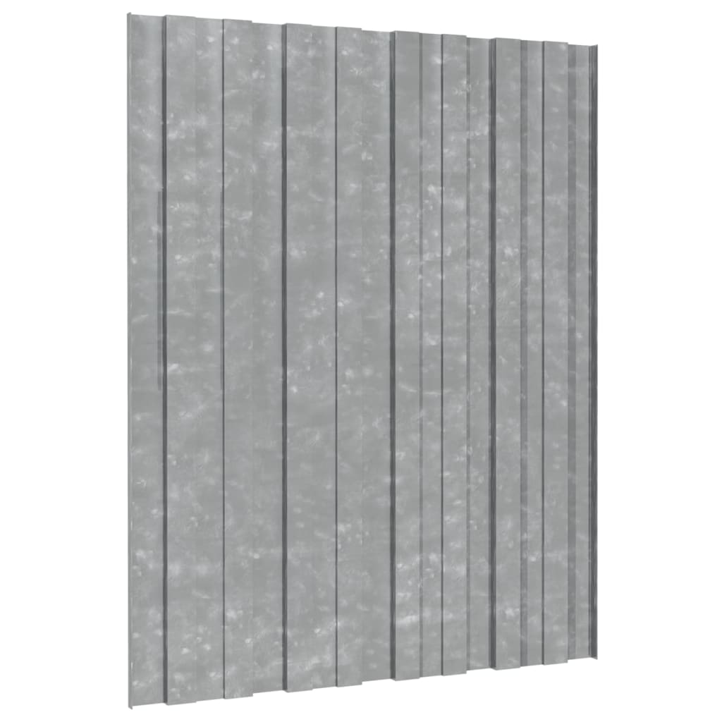 Pannelli da Tetto 12 pz in Acciaio Zincato Argento 60x45 cm cod mxl 67357