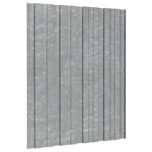 Pannelli da Tetto 12 pz in Acciaio Zincato Argento 60x45 cm cod mxl 67357