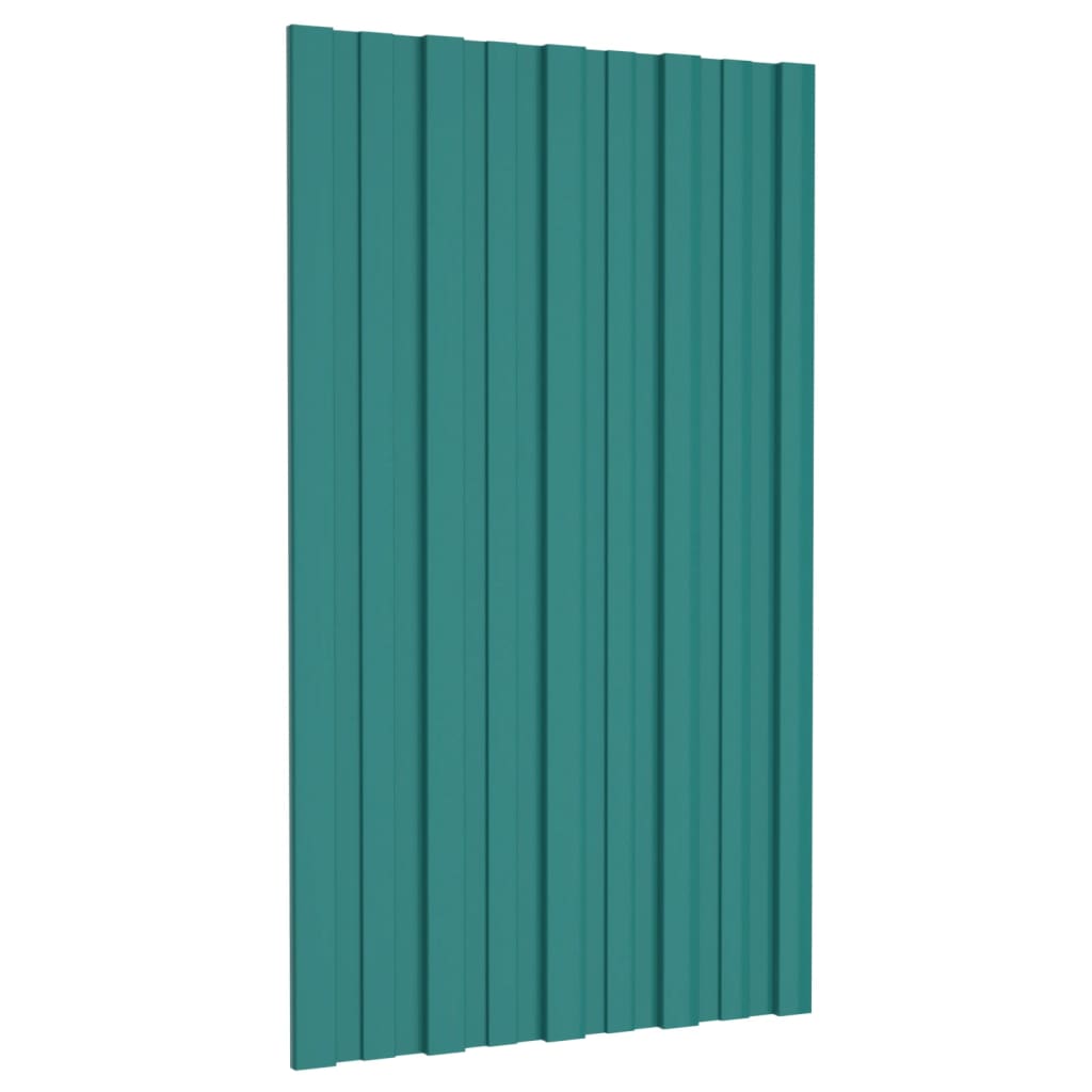 Pannelli da Tetto 12 pz in Acciaio Zincato Verde 80x45 cm 317199