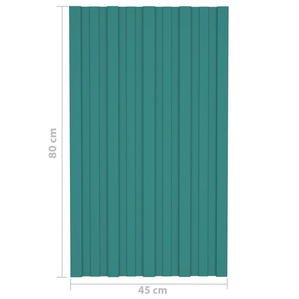 Pannelli da Tetto 36 pz in Acciaio Zincato Verde 80x45 cm 317200