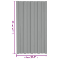 Pannelli da Tetto 36 pz in Acciaio Zincato Grigio 80x45 cm cod mxl 57950