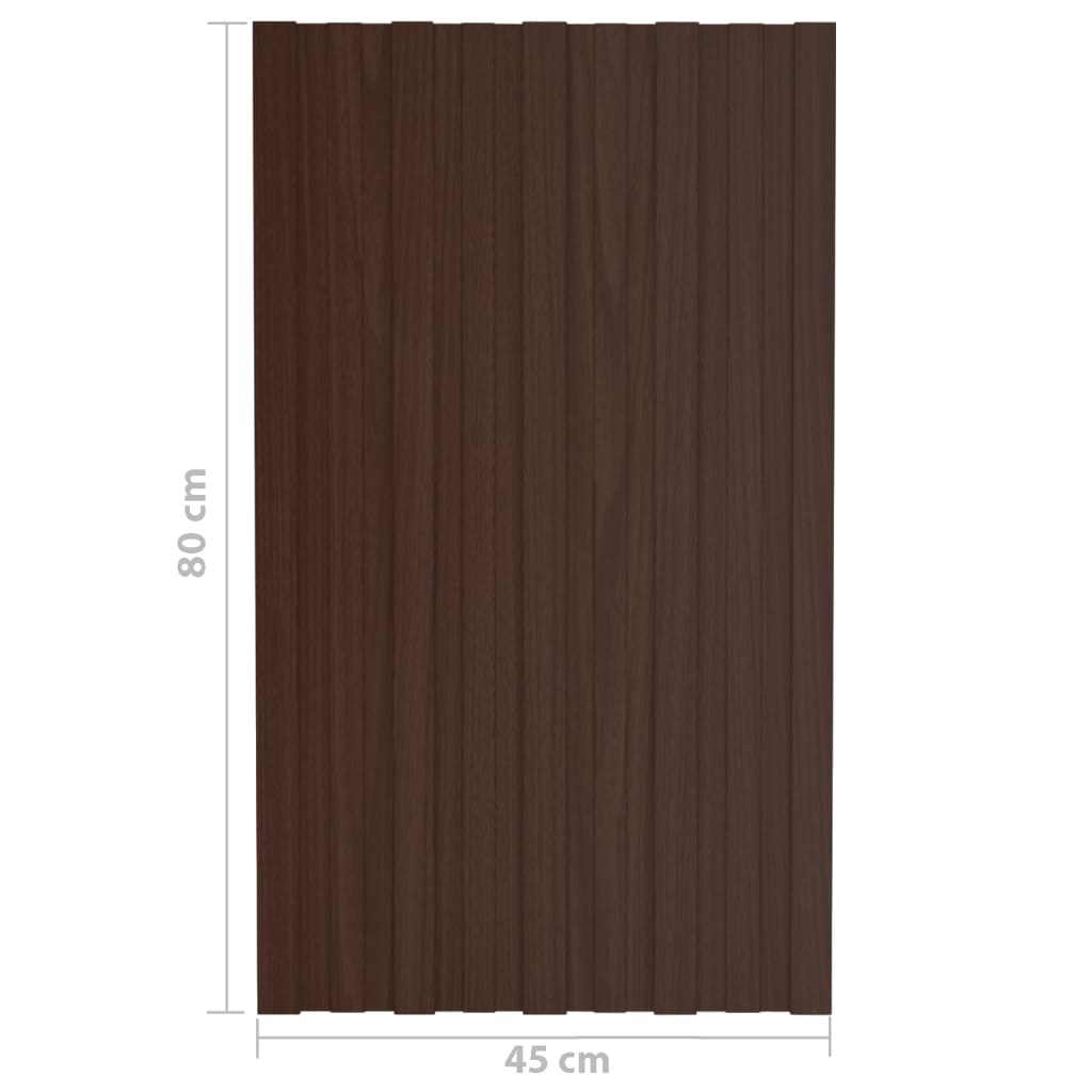 Pannelli da Tetto 12 pz in Acciaio Zincato Marrone 80x45 cm 317205