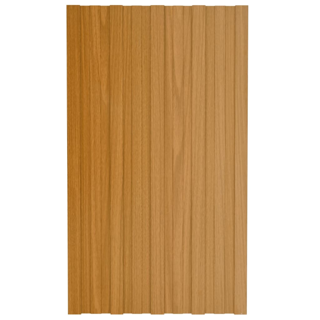 Pannelli da Tetto 12 pz Acciaio Zincato Legno Chiaro 80x45 cm 317207