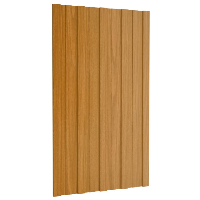 Pannelli da Tetto 12 pz Acciaio Zincato Legno Chiaro 80x45 cm 317207