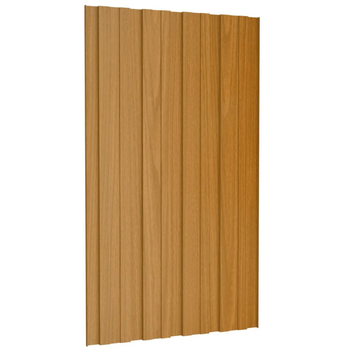 Pannelli da Tetto 12 pz Acciaio Zincato Legno Chiaro 80x45 cm 317207