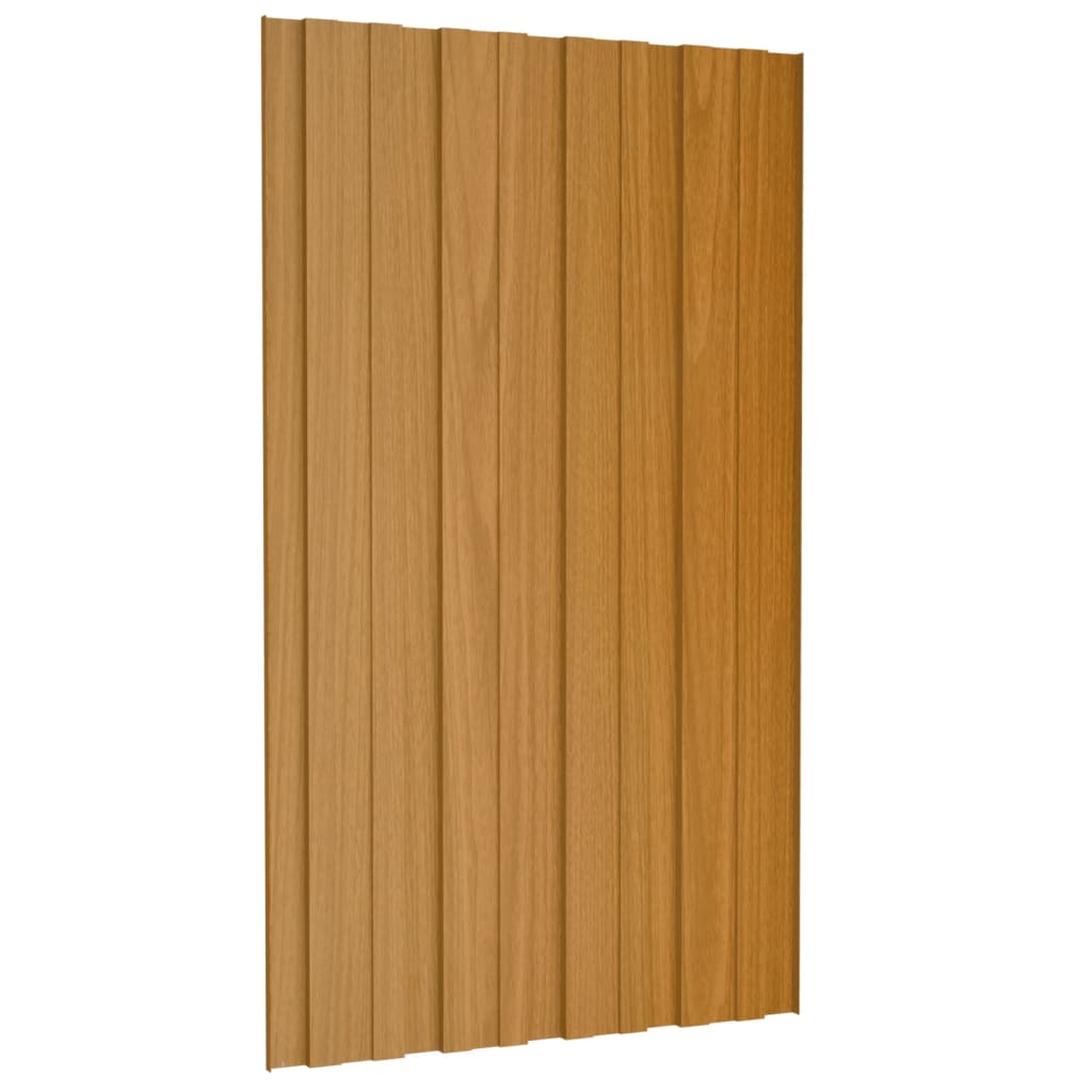 Pannelli da Tetto 36 pz Acciaio Zincato Legno Chiaro 80x45 cm 317208