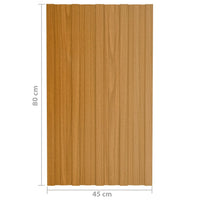 Pannelli da Tetto 36 pz Acciaio Zincato Legno Chiaro 80x45 cm cod mxl 42955