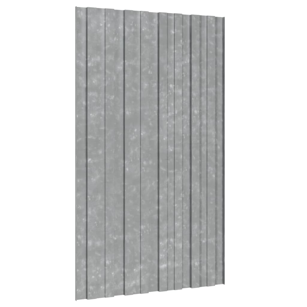 Pannelli da Tetto 12 pz in Acciaio Zincato Argento 80x45 cm 317209