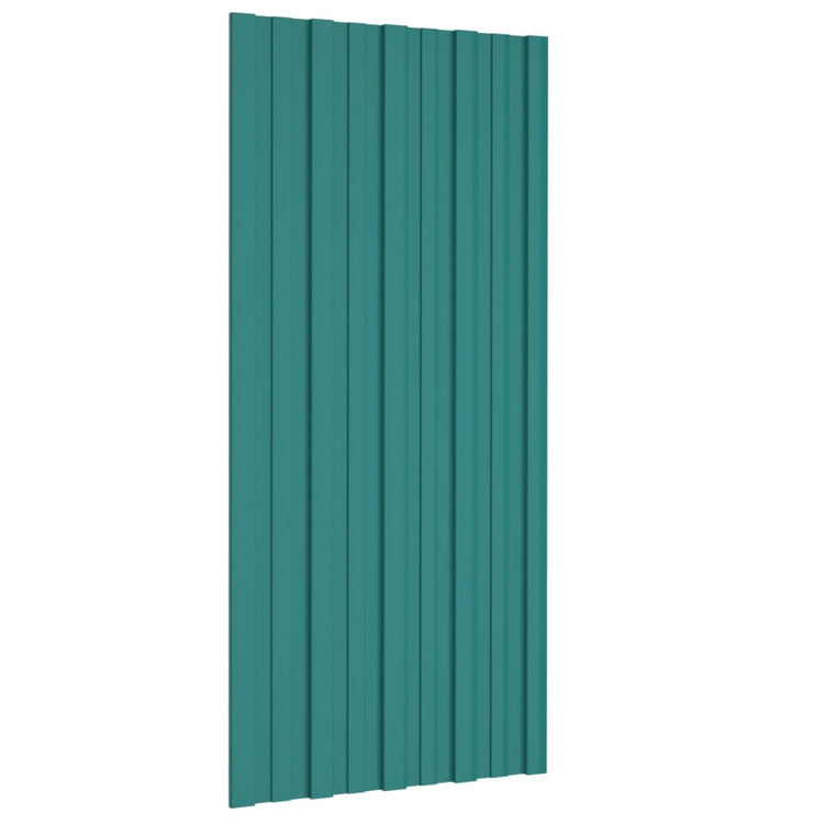 Pannelli da Tetto 12 pz in Acciaio Zincato Verdi 100x45 cm 317211