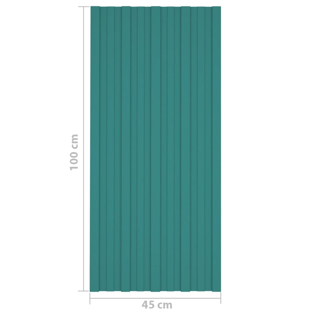 Pannelli da Tetto 12 pz in Acciaio Zincato Verdi 100x45 cm 317211