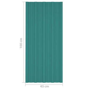 Pannelli da Tetto 12 pz in Acciaio Zincato Verdi 100x45 cm 317211